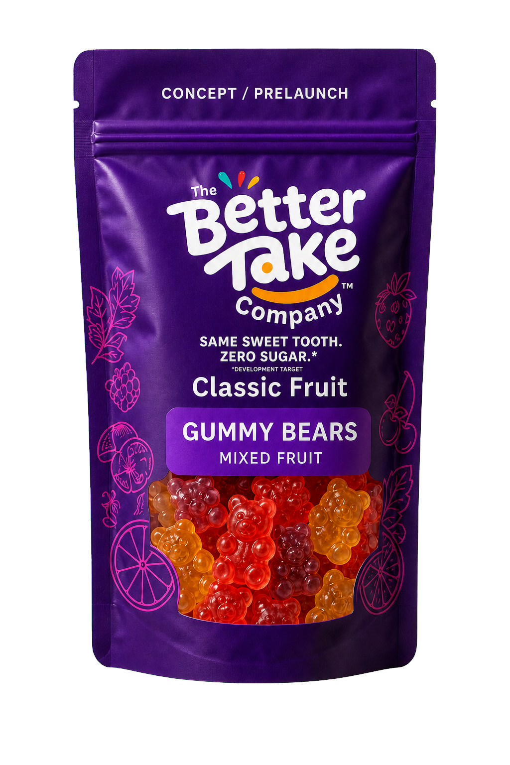 Development packaging render for Classic Fruit Gummy Bears